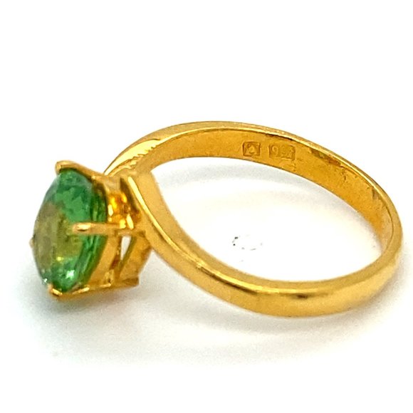 Tsavorite 1.78ct Solid 22K Yellow Gold Ring - Picture 6 of 7